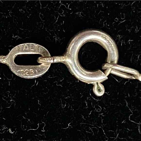 Sterling Silver 925 Graduated CZ Three Stone Pendant Necklace - Picture 6 of 9